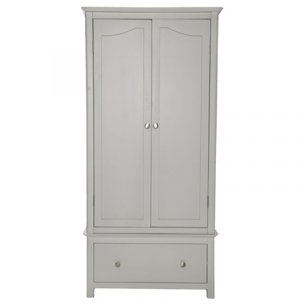 Highland Home LB Assembled Grey Painted 2 Door, 1 Drawer Robe 