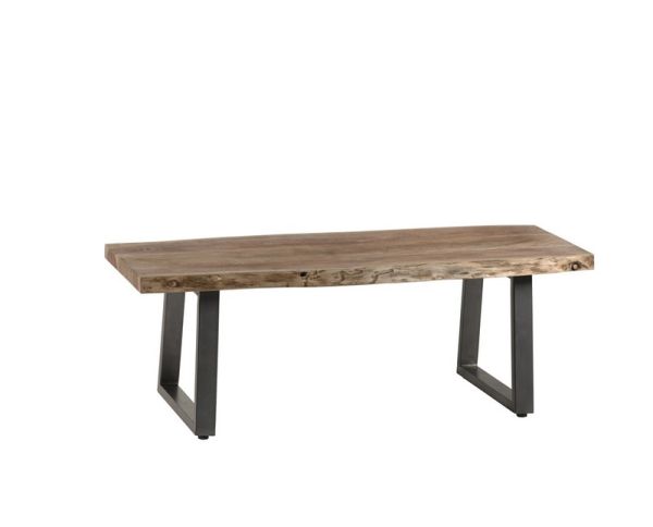 Baltic Live Edge Coffee Table - Metal/Acacia Solid Wood - L50 x W115 x H40 cm