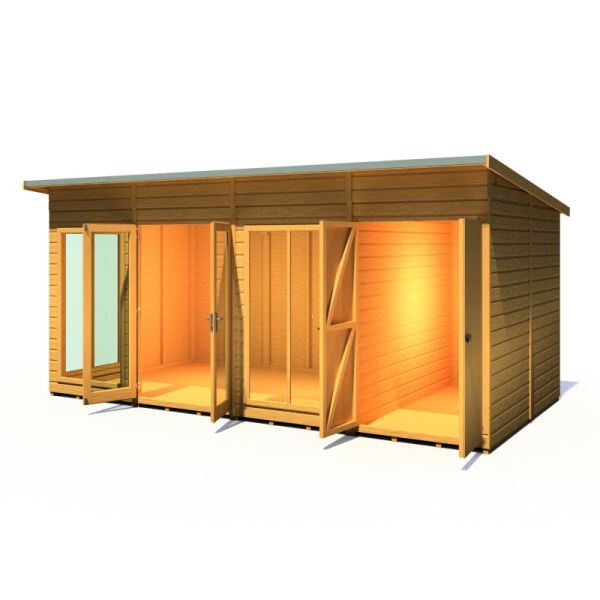 Lela 16x8 Summerhouse including Storage - L282.1 x W490.4 x H227.5 cm
