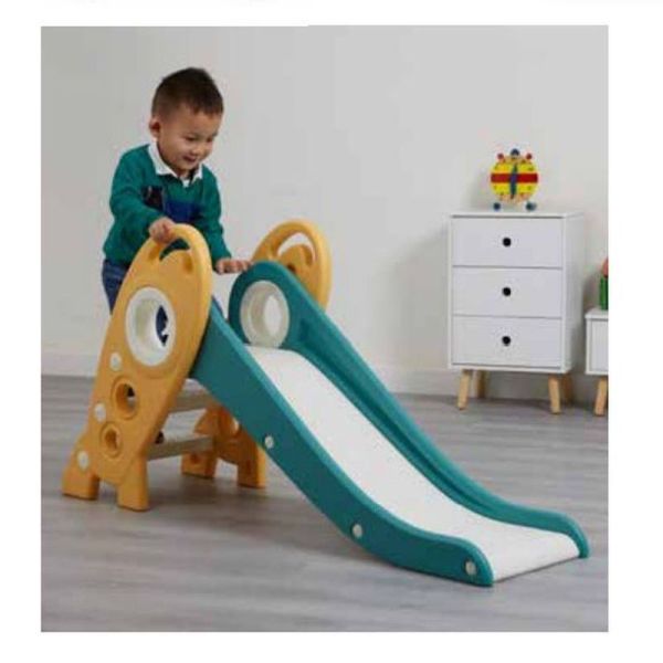 Folding Kids Rocket Slide - Green and Gold