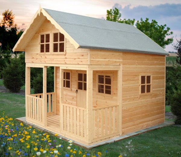 Lodge 8 x 9 Feet Single Door with Two Fixed and Three Opening Windows Playhouse