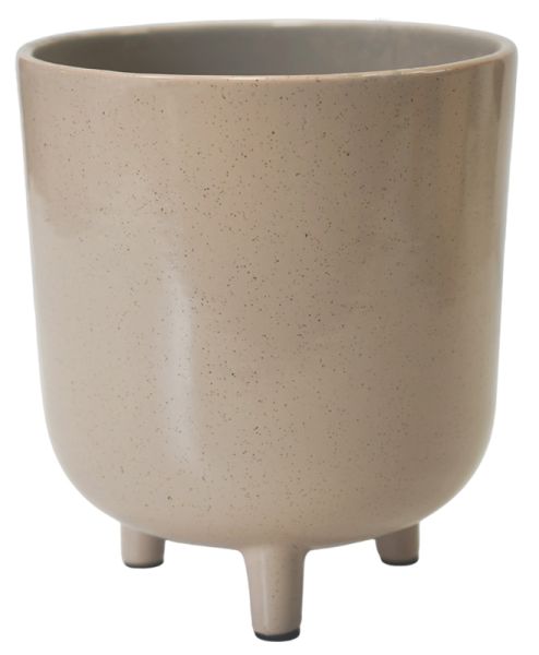 Lecce Speckled Planter - Ceramic - L20 x W20 x H24 cm - Oat