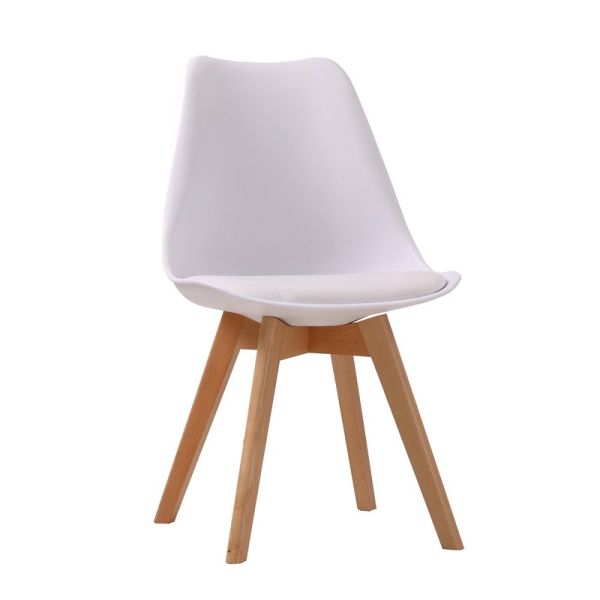 Louvre Chair (Pack of 2) - Plastic/Wood - L48.5 x W55.5 x H81 cm - White