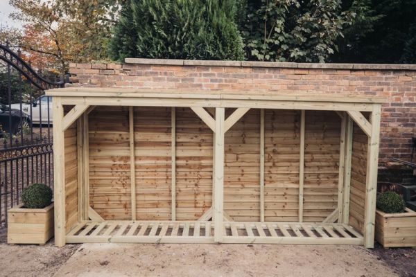 Super Heavy Duty Log Store - Timber - L60 x W360 x H180 cm - Minimal Assembly Required