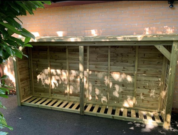 Super Heavy Duty Log Store - Timber - L60 x W360 x H180 cm - Minimal Assembly Required