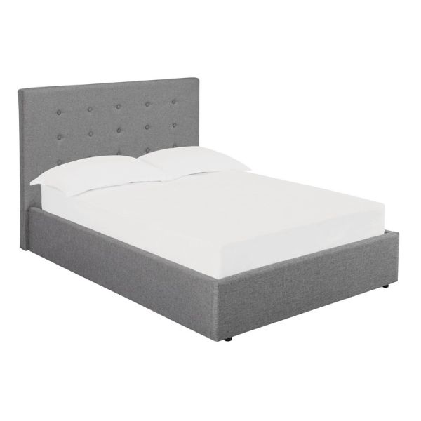 Lucca 5.0 Kingsize Bed - Linen Fabric - L215.5 x W169 x H113 cm - Grey