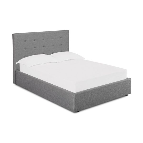 Lucca Plus 4.0 Small Double Bed - Linen Fabric - L208 x W140 x H113 cm - Grey