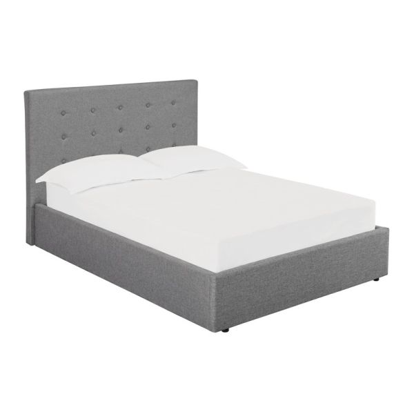 Lucca Plus 5.0 Kingsize Bed - Linen Fabric - L216 x W173 x H113 cm - Grey