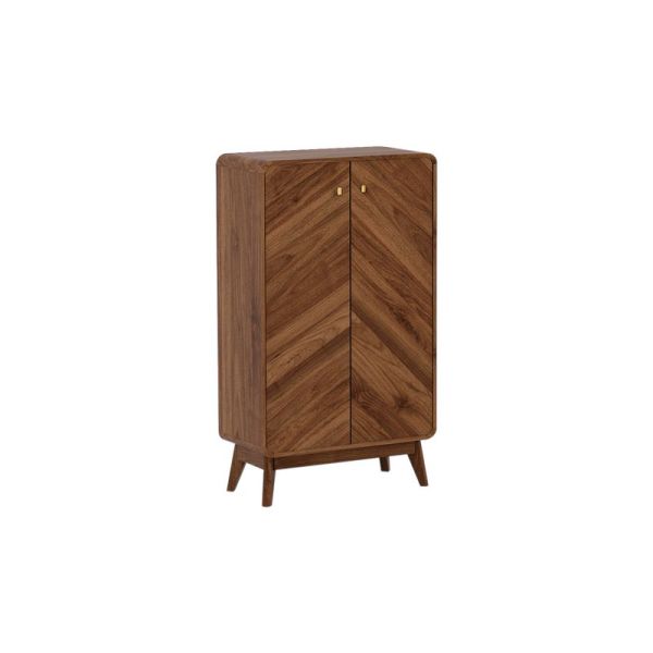 Shoe Cupboard - MFC/MDF - L40 x W75 x H123 cm - Columbian Walnut