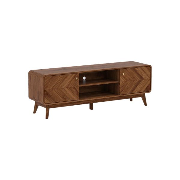 1.6m TV Cabinet - MFC - L40 x W160 x H43 cm - Columbian Walnut