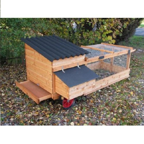 Lynford Portable Coop and Run - Chicken house for up to 3 hens - L236 x W89 x H89 cm