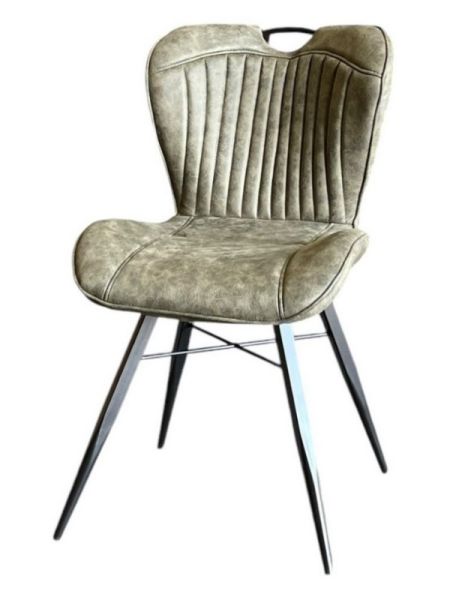 Mala Dining Fabric Chair with Metal Legs (Set of 2) - Green/Black - Assembly Required