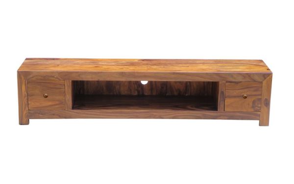 Jaipur Large Plazma with Drawer - Sheesham Wood - L40 x W200 x H45 cm - Honey Dark Finish