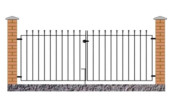 Manor Flat Top Double Driveway Gate - Solid Steel - Fits Gap of 2134 mm x 915 mm High - Electro Galvanised/Black Powder Coated