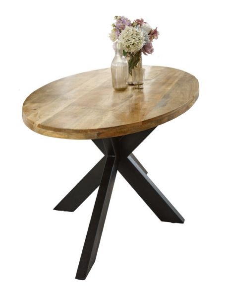 Surrey Oval Dining Table 6-8 Seater - Solid Mango Wood/Metal - L90 x W180 x H76 cm