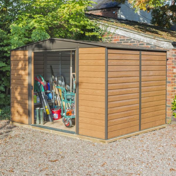 10x8 Woodvale Metal Apex Shed with Floor Including Assembly - L242 x W313 x H209 cm