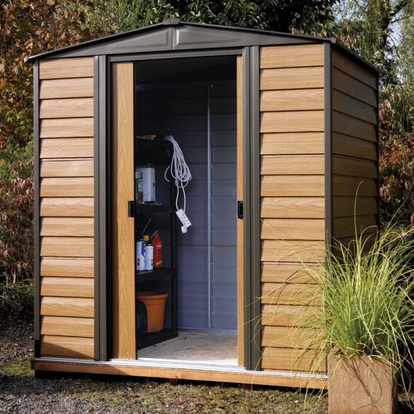 6x5 Woodvale Metal Apex Shed with Floor Including Assembly - L151 x W194 x H201 cm