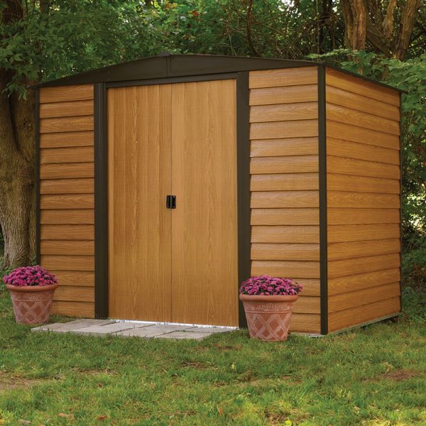 8x6 Woodvale Metal Apex Shed with Floor - L151 x W194 x H201 cm