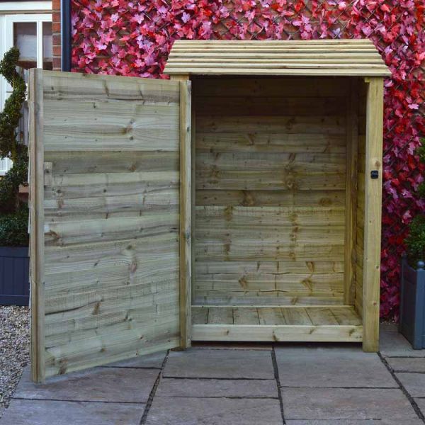 Greetham 6ft Log Store with Doors - L80 x W123 x H181 cm - Light Green