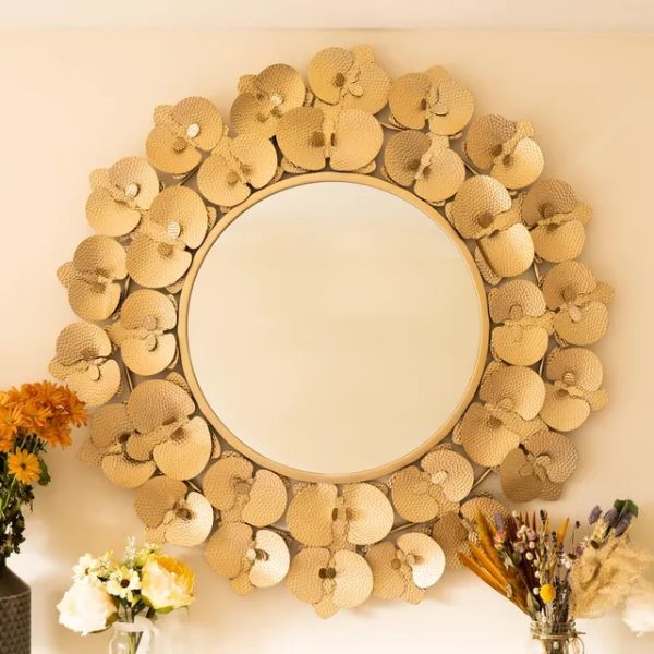 Flower Mirror - L93 x W4 x H93 cm - Gold