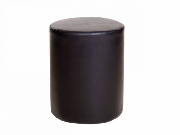 Forge Round Stool in Brown Faux Leather