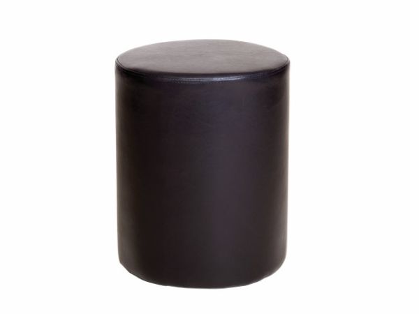 Capri Round Stool in Brown Faux Leather