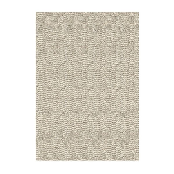 Luke Rectangular Shaped Pebbled Rug - Wool/Polyester/Cotton - L230 x W160 x H1 cm - Beige