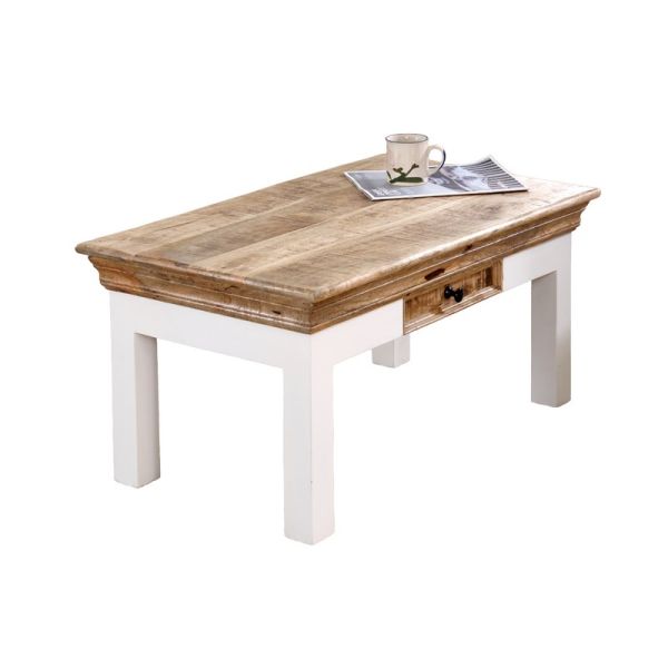 Alfie Coffee Table with Drawer - Mango Wood - L50 x W85 x H40 cm