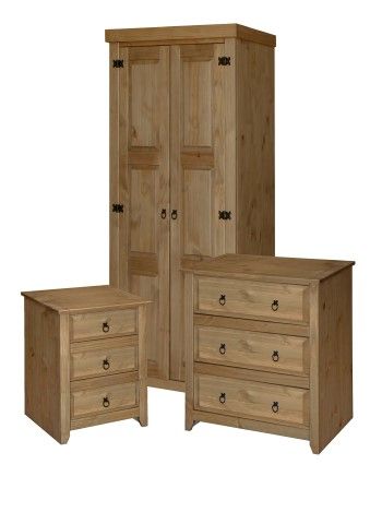 Mexican Bedside Cabinet, Chest of Drawers And Wardrobe Set