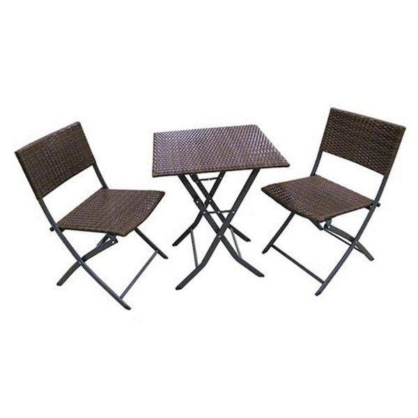Nevada Folding Bistro Set - H60 x W60 x L72 cm - Brown