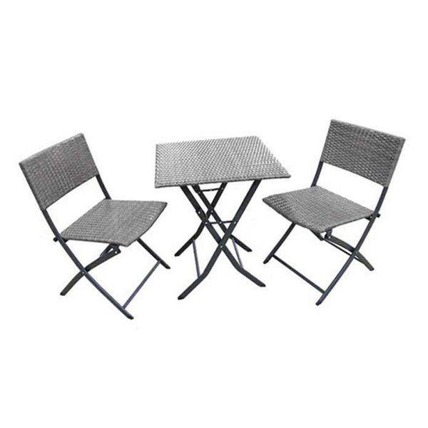 Nevada Folding Bistro Set - H60 x W60 x L72 cm - Grey