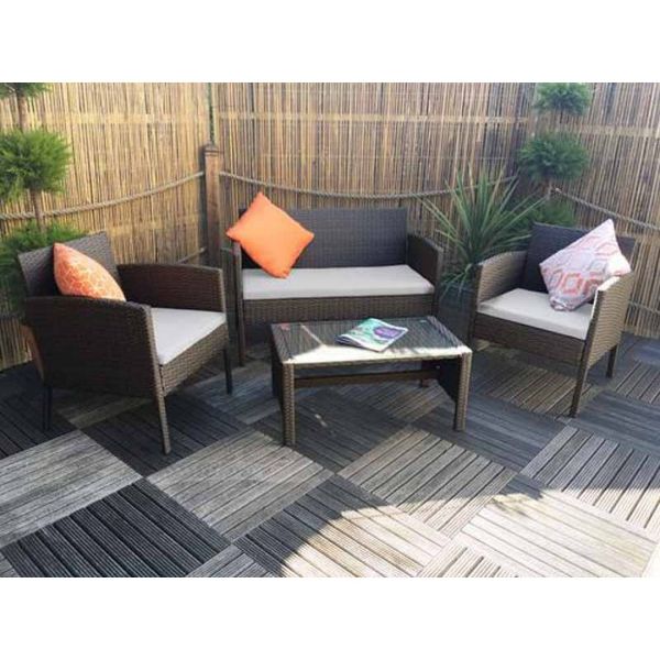 Nevada Corner Sofa Set - H81 x W45 x L38 cm - Brown