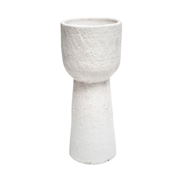 Nico Tall Planter - Stoneware - L15 x W15 x H26 cm - Rustic White