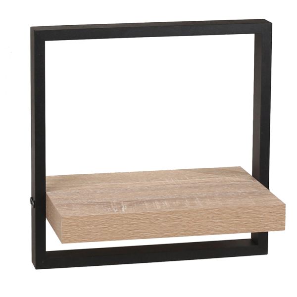 Nova Framed Floating Shelf Kit - 350 x 235 x 350 mm - Oak/ Black