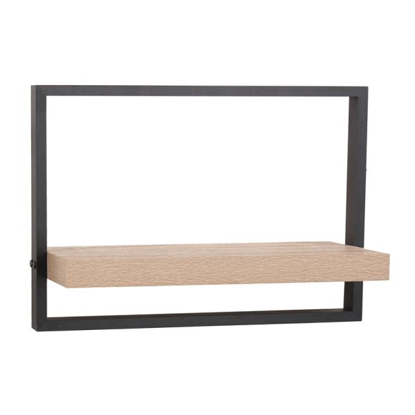 Nova Framed Floating Shelf Kit - 500 x 235 x 350 mm - Oak/ Black