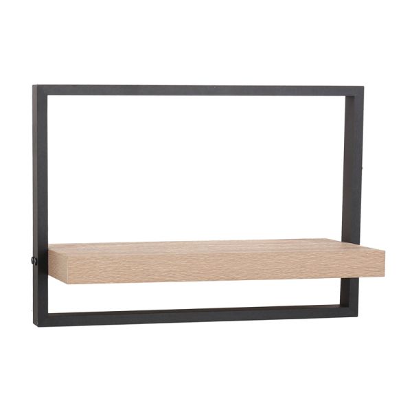 Nova Framed Floating Shelf Kit - 650 x 235 x 350 mm - Oak/ Black