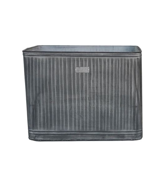 Outdoor Hampton Rectangular Planter - Metal - L80 x W80 x H45 cm - Galvanised