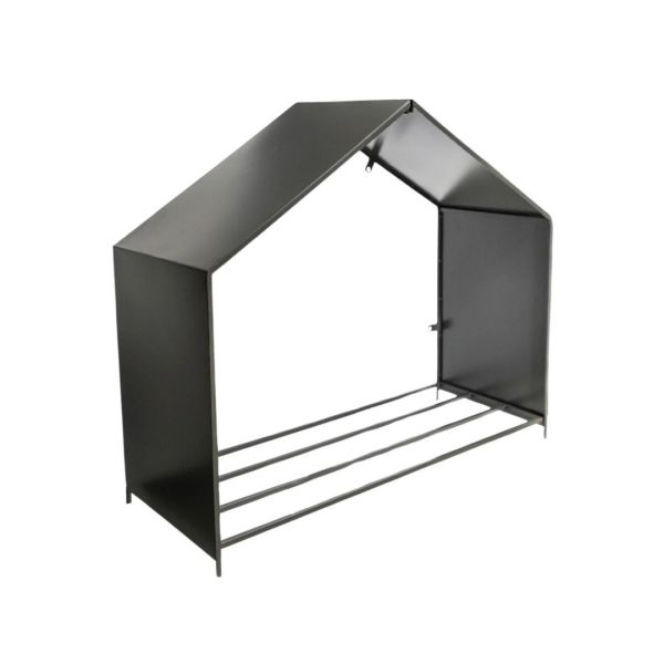 Outdoor House Log Storage - L38 x W100 x H88 cm - Zinc