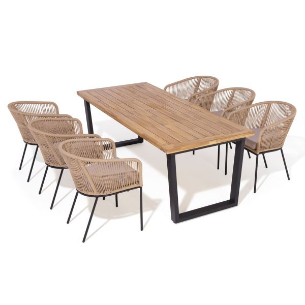 2.1m Oslo Six Seater Wooden Dining Set