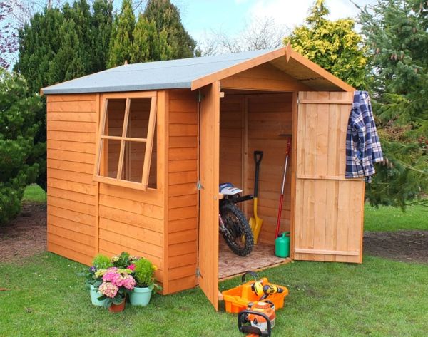 Overlap Double Door Garden Shed - Dip Treated Approx 7 x 7 Feet