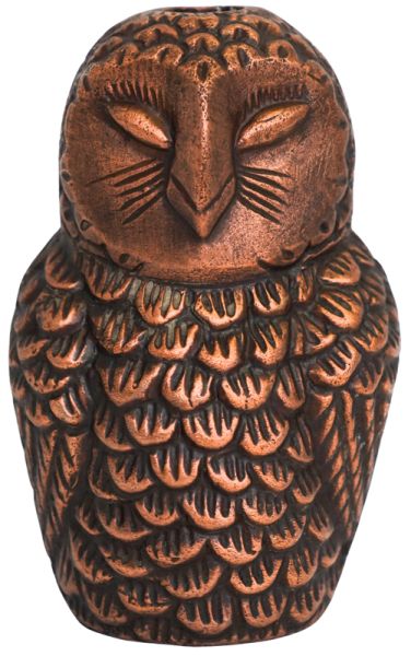 Cast Aluminium Owl Candle Holder - Aluminium - L8.5 x W7.5 x H14.5 cm - Antique Copper