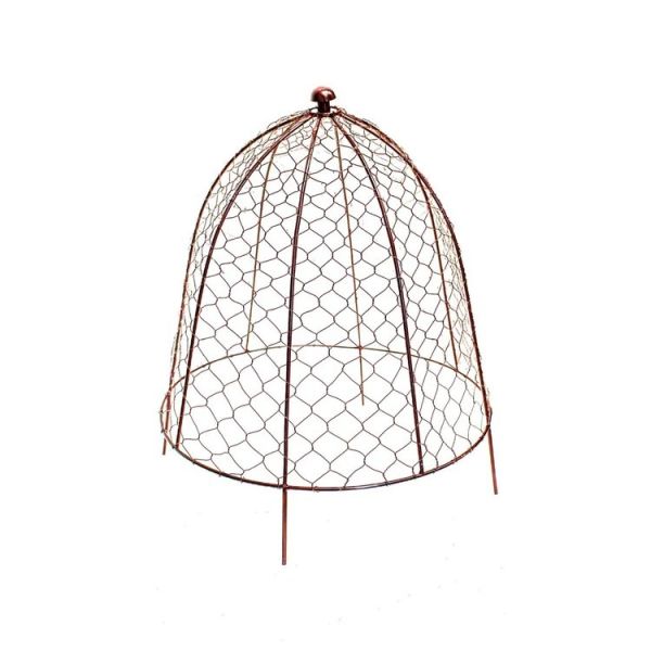 Outdoor Wire Netted Plant Protector - Mild Steel - L47 x W47 x H55 cm - Bronze