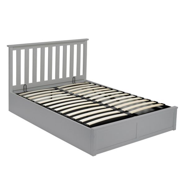 Oxford Double Bed - Rubber Wood - L201 x W150 x H100.5 cm - Grey