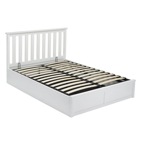 Oxford Double Bed - Wood - L201 x W150 x H100.5 cm - White