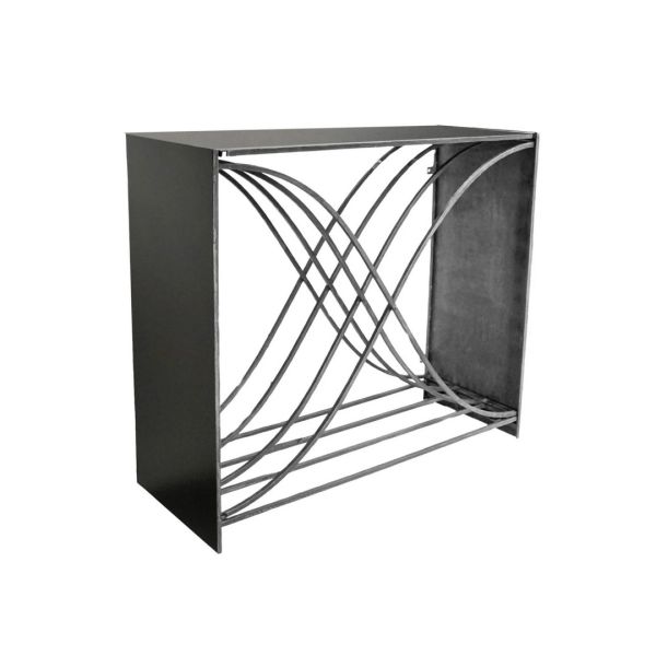 Outdoor X shape Log Storage - L38 x W100 x H88 cm - Zinc