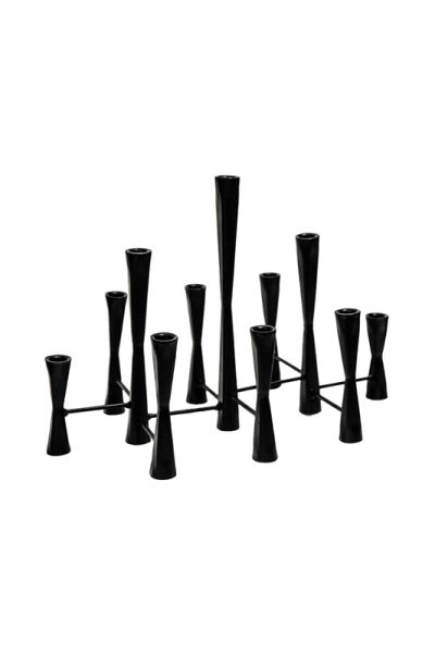 Parker 11 Piece Candle Centerpiece - Mild Steel - L27 x W51.5 x H42 cm - Black