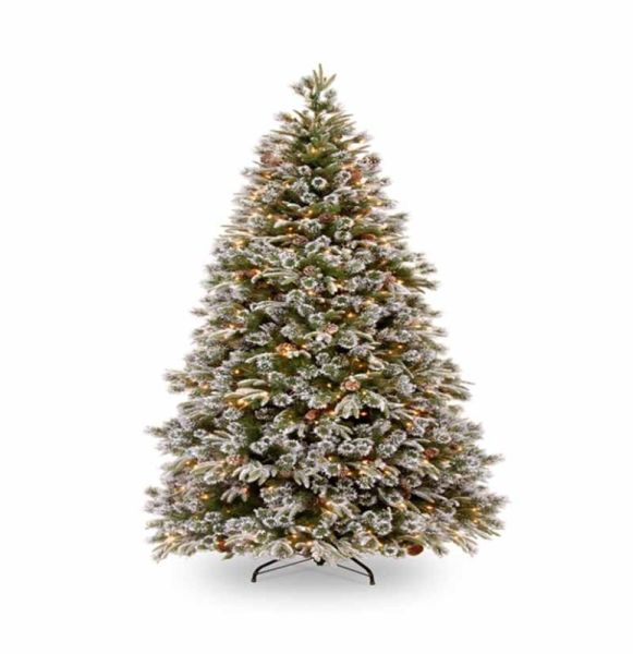 Liberty Pine 7ft Medium Tree Snow/Pine Cones 450 W/W LED Artificial Plant, Christmas Decoration, Artificial Christmas Tree