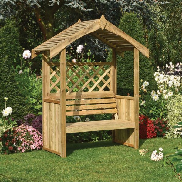 Salisbury Arbour - Pressure Treated Timber - L74 x W163 x H207.5 cm - Natural