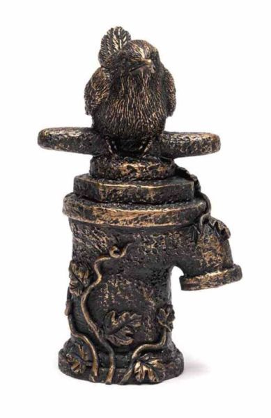 Antique Bronze Wren on Tap
