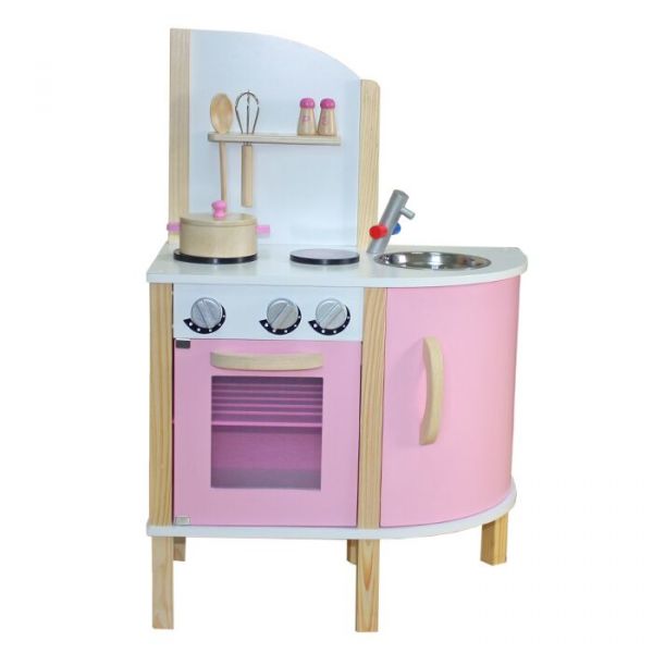 Little Chef Contemporary Wooden Toy Kitchen - Pink